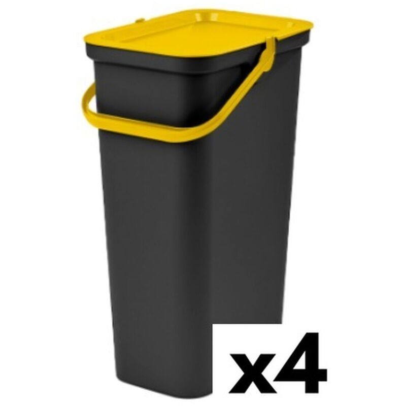 foto del prodotto secchio per raccolta differenziata tontarelli moda giallo 38 l (4 unità)