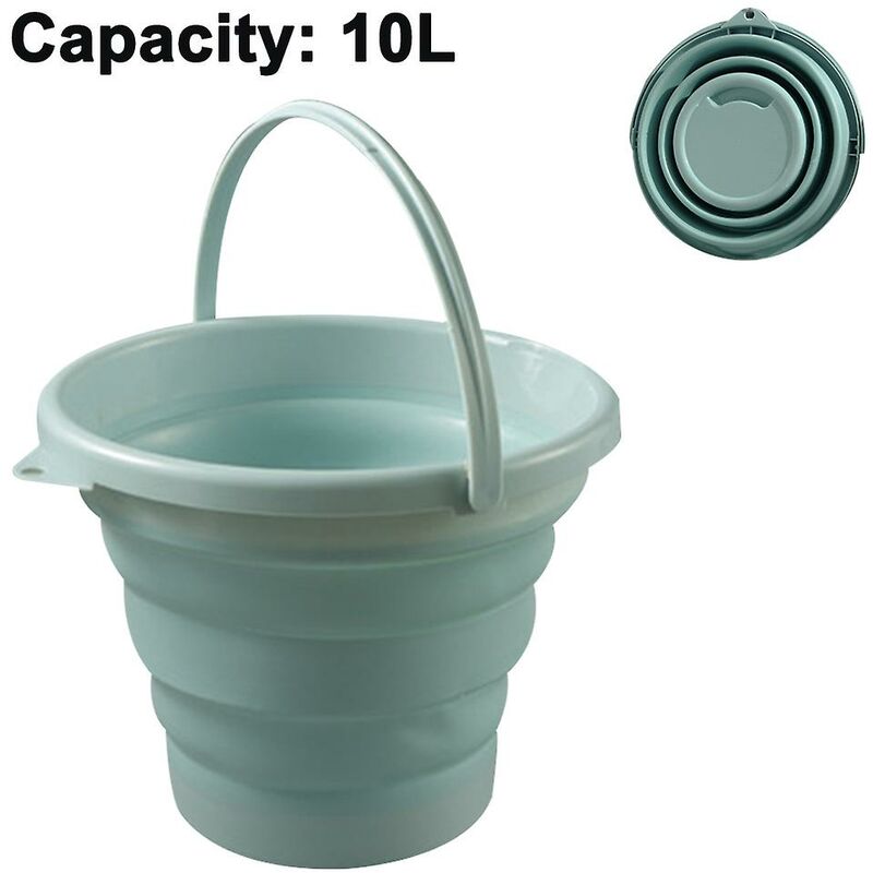 foto del prodotto secchio pieghevole con manico, secchio pieghevole portatile per la pulizia, contenitore per l acqua salvaspazio per giardinaggio, campeggio, pesca,