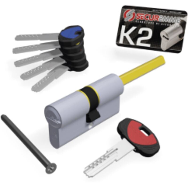 foto del prodotto securemme - cilindro sagom. prof. europeo k2 codolo 1 5 chiavi 0ck2 serie 3200-q - mm.30x40 3200qcs30401x5