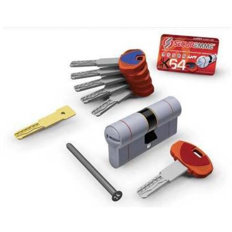 foto del prodotto securemme - cilindro sagomato evo k64 36-c hand ott.nich.satin chiavi 5 mm 82 41 41