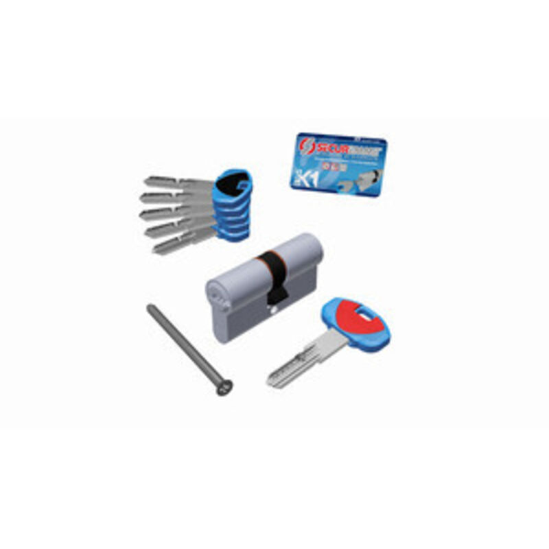 foto del prodotto securemme - cilindro sagomato profilo europeo evok1 1+5 chiavi 0k11 serie 3100 - mm.40x60 (3101ccs40601x5)