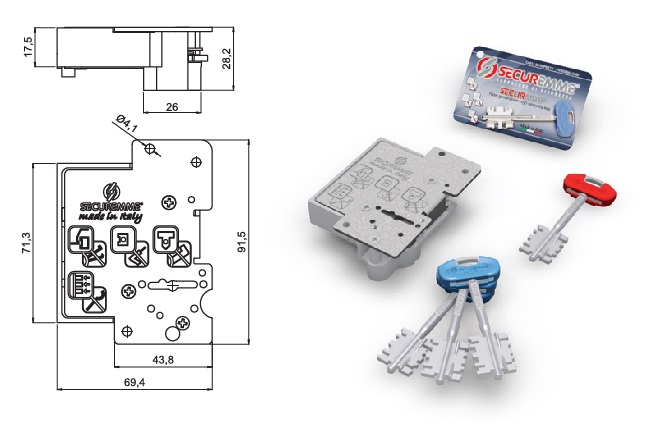 foto del prodotto securemme cuore ricambio doppia mappa securmap sx x serratur