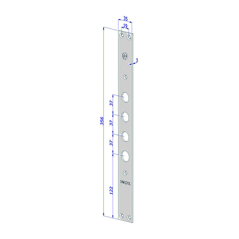 foto del prodotto securemme frontale p serrature porte blindate in acciaio inox int.37 fr2500 fr2500xai37 