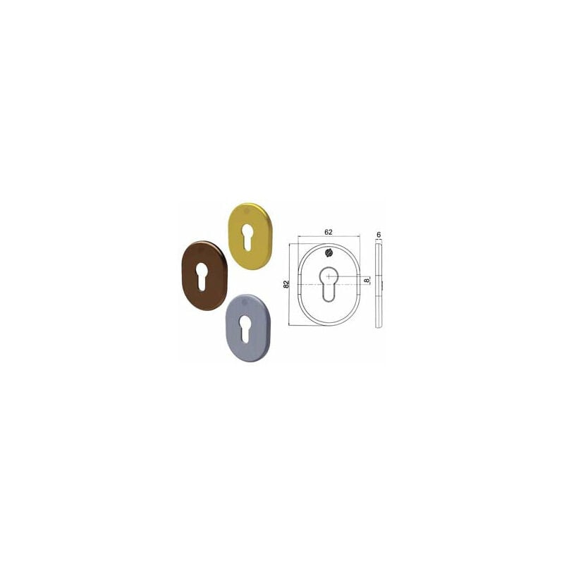 foto del prodotto securemme mostrina interna esterna cilindro europeo serie t mm.62x82x6 all.anodizzato bronzato 4302kf4 