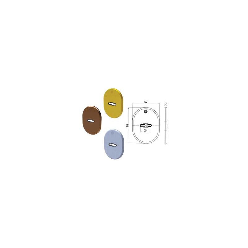 foto del prodotto securemme mostrina interna esterna doppia mappa serie t mm.62x82x6 ottone cromo satinato 4301kcs 