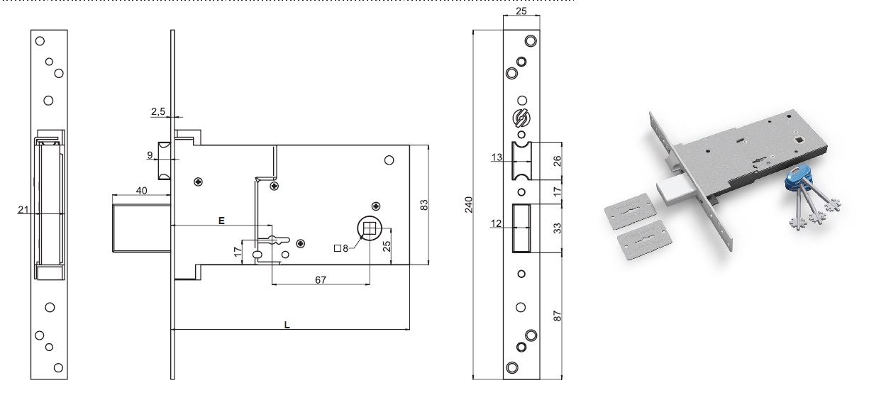 foto del prodotto securemme serratura 2010 infilare triplice doppia mappa q.m