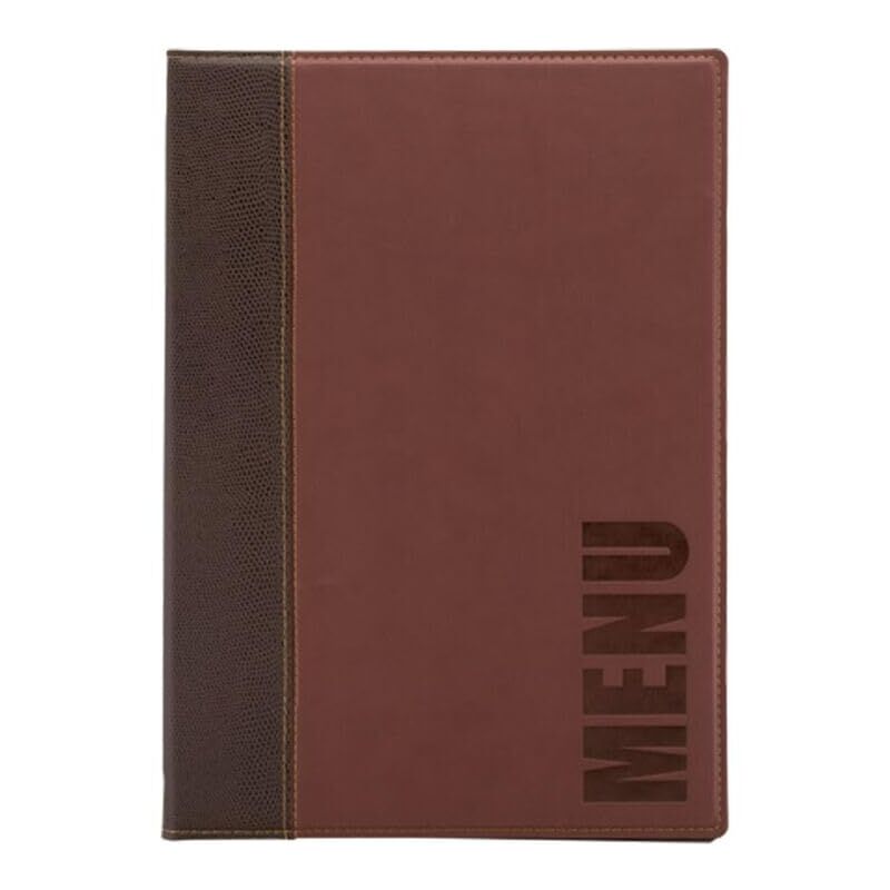 foto del prodotto securit porta menu linea trendy per caff , ristoranti, bar similpelle formato a4 1 doppio inserto incluso colore bordeaux