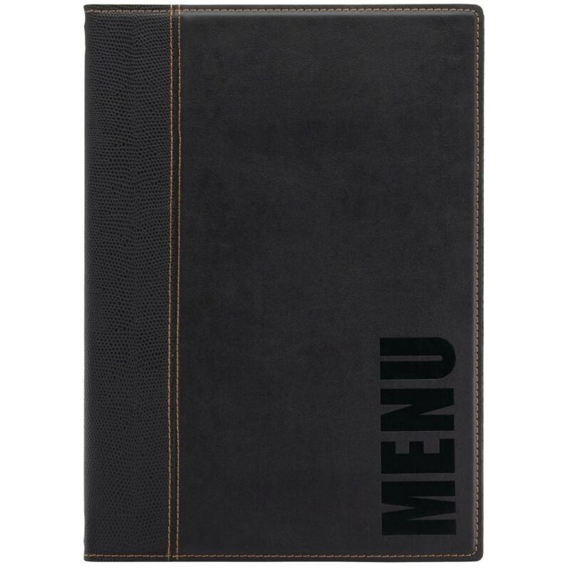 foto del prodotto securit porta menu linea trendy per caff , ristoranti, bar similpelle formato a4 1 doppio inserto incluso colore nero