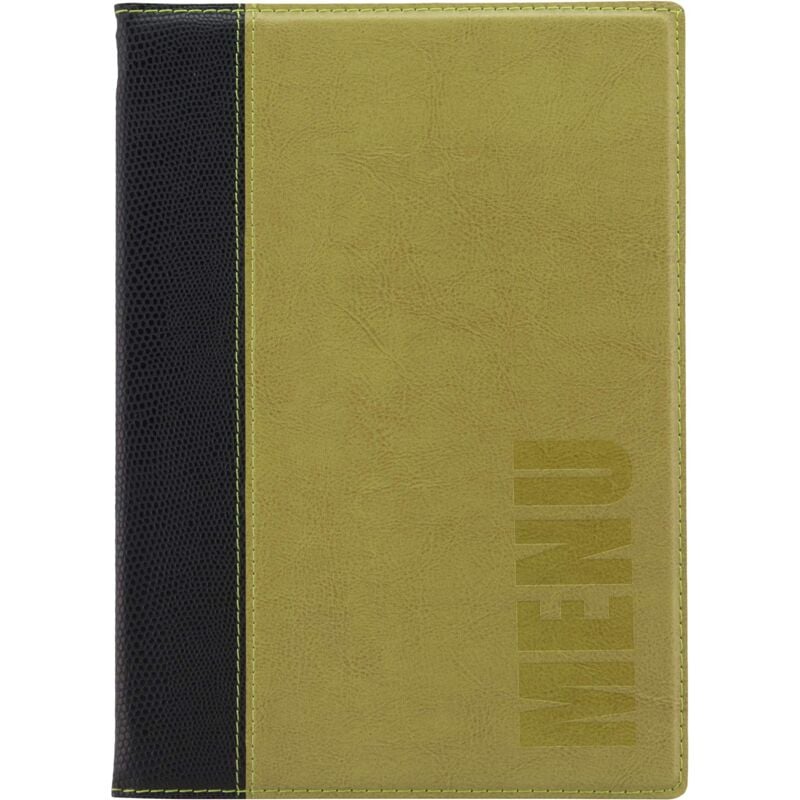 foto del prodotto securit porta menu linea trendy per caff , ristoranti, bar similpelle formato a5 1 doppio inserto incluso colore verde