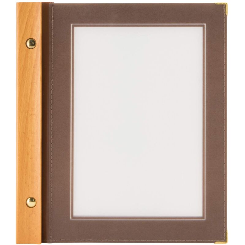 foto del prodotto securit porta menu linea wood per caff , ristoranti, bar formato a5 2 doppio inserti inclusi colore marrone