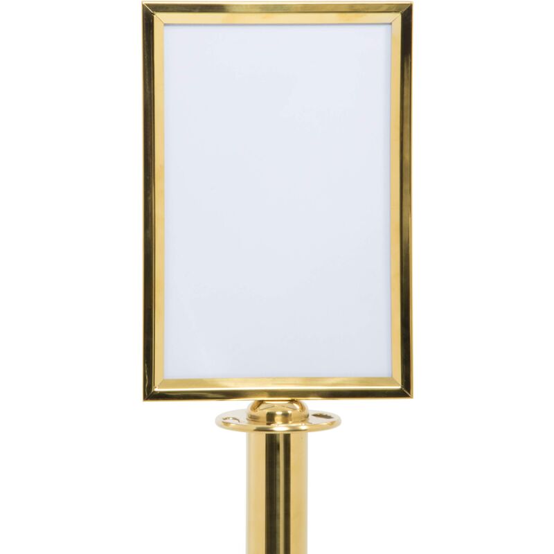 foto del prodotto securit porta poster per sistema barriera classic per bar, ristoranti, pub, negozi formato a4 doppia faccia acciaio inox finitura dorata