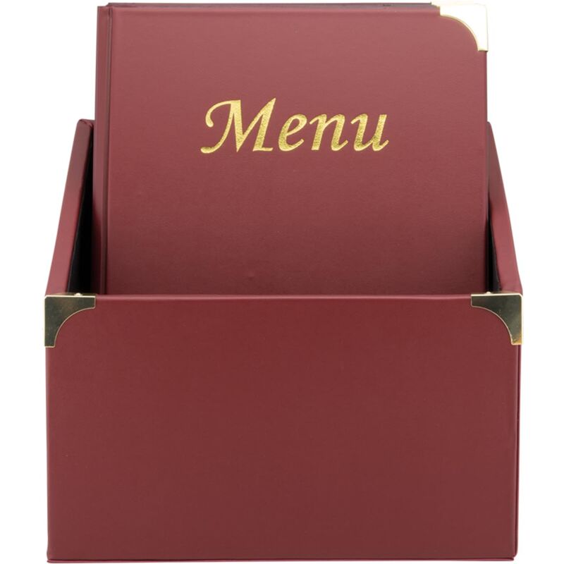 foto del prodotto securit set da 10 porta menu a4 linea basic box inclusa per caff , ristoranti, bar formato a4 pvc colore bordeaux