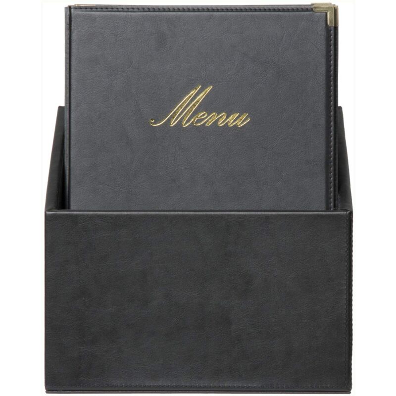foto del prodotto securit set da 20 porta menu a4 box inclusa linea classic per caff , ristoranti, bar similpelle colore nero