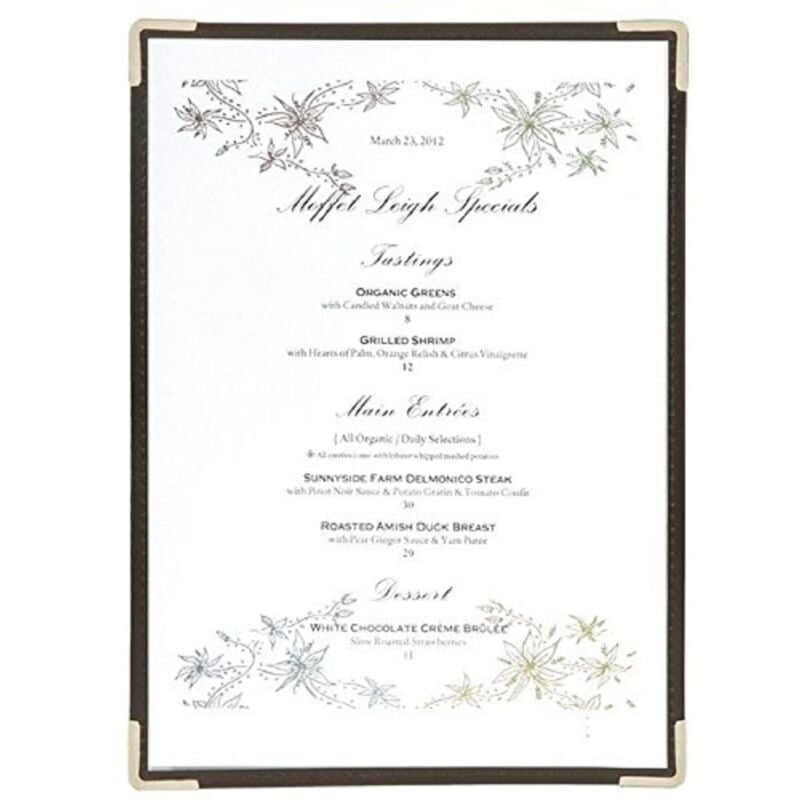 foto del prodotto securit set da 3 porta menu linea crystal per caff , ristoranti, bar formato a4 presenta 2 pagine fronte retro trasparente