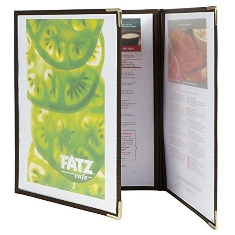 foto del prodotto securit set da 3 porta menu linea crystal per caff , ristoranti, bar formato a4 presenta 6 pagine fronte retro trasparente