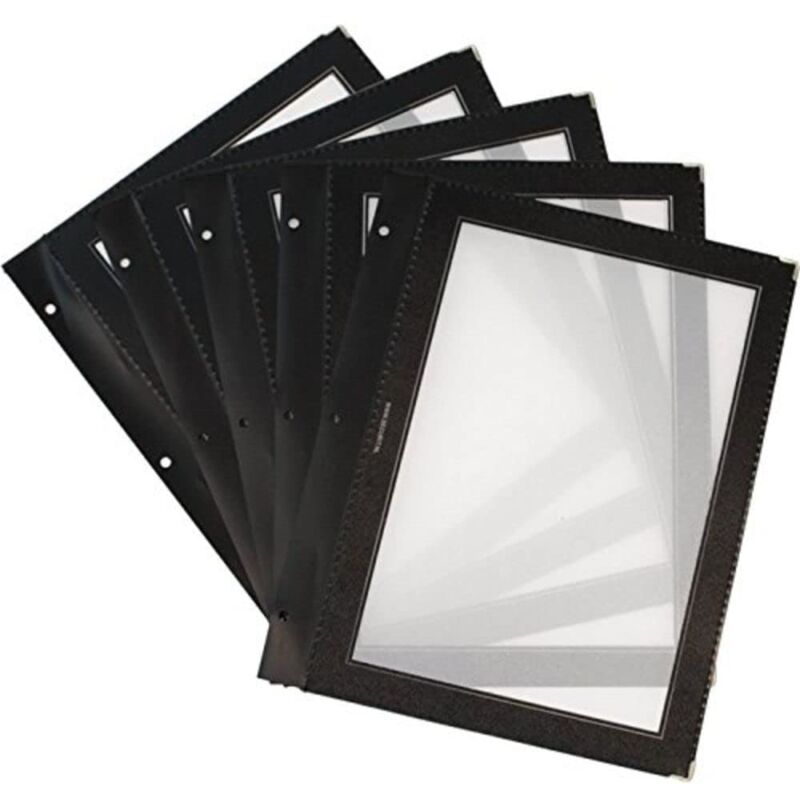 foto del prodotto securit set da 5 inserti per porta menu linea wood per caff , ristoranti, bar formato a4 colore nero