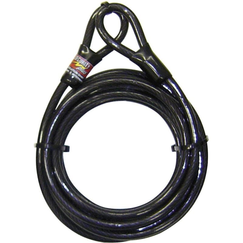 foto del prodotto security plus cavo d acciaio con occhielli 0290 nero occhielli per lucchetto