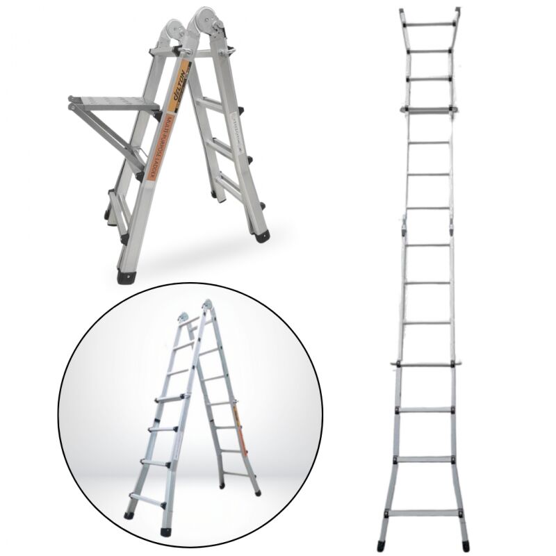 foto del prodotto secury t chelle articul e pliante et t lescopique en aluminium 4x4 marches 3,88m 1 tablette