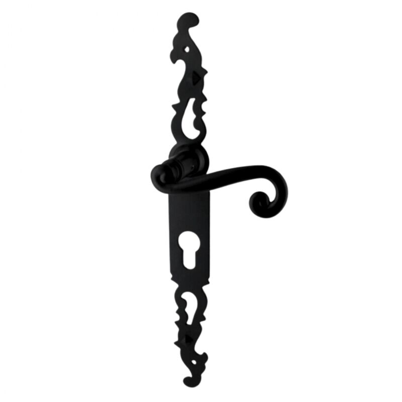 foto del prodotto secury t poign es de porte fer forg coq 330x36mm noir saillie rehauss e