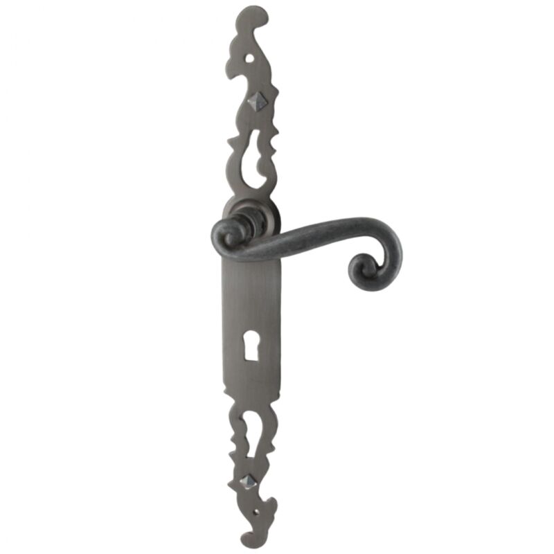 foto del prodotto secury t poign es de porte fer forg coq vieil argent 330x36 mm