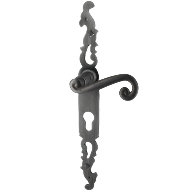 foto del prodotto secury t poign es de porte fer forg coq vieil argent 330x36 mm