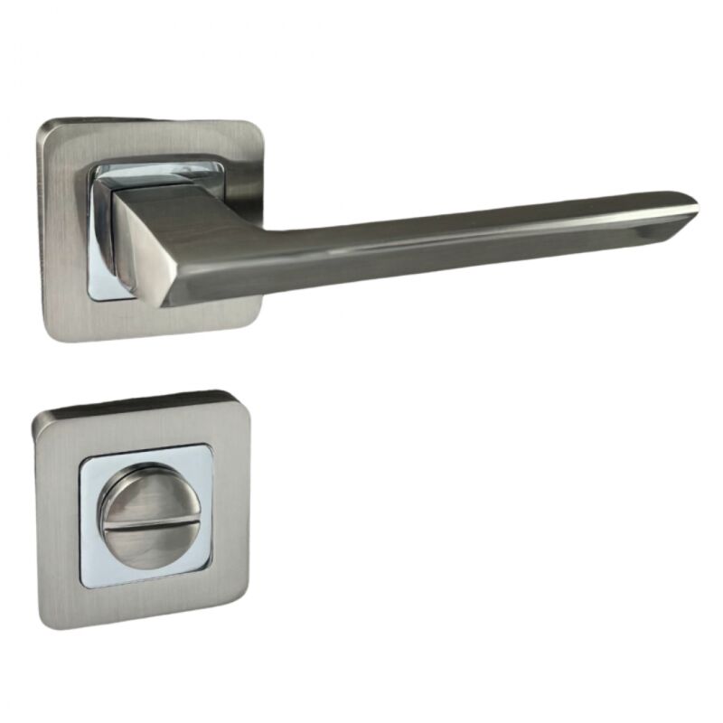 foto del prodotto secury t poign es de porte sur rosace chrom es satin es mod le morgan