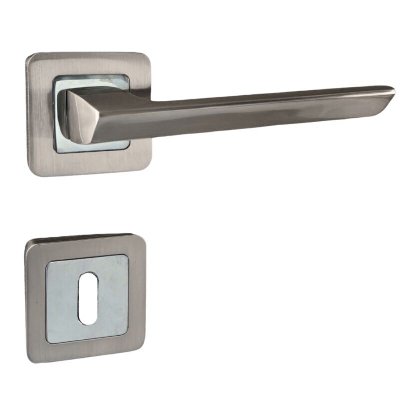 foto del prodotto secury t poign es de porte sur rosace chrom es satin es mod le morgan