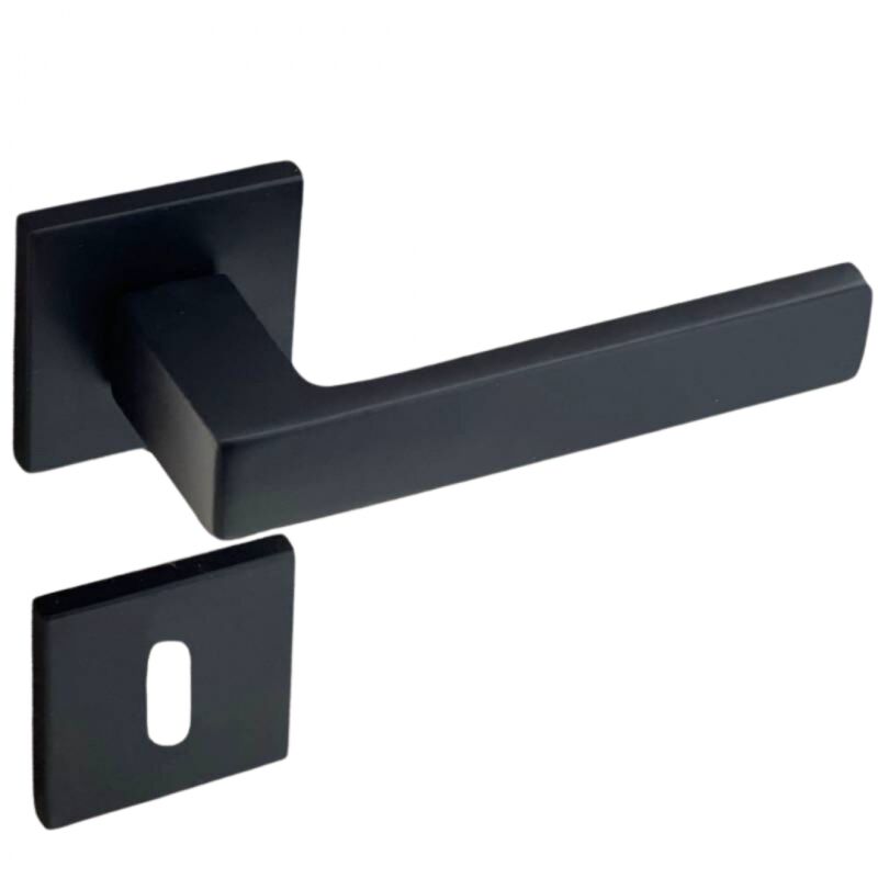 foto del prodotto secury t poign es de porte sur rosace noir mat carr mod le nathaly