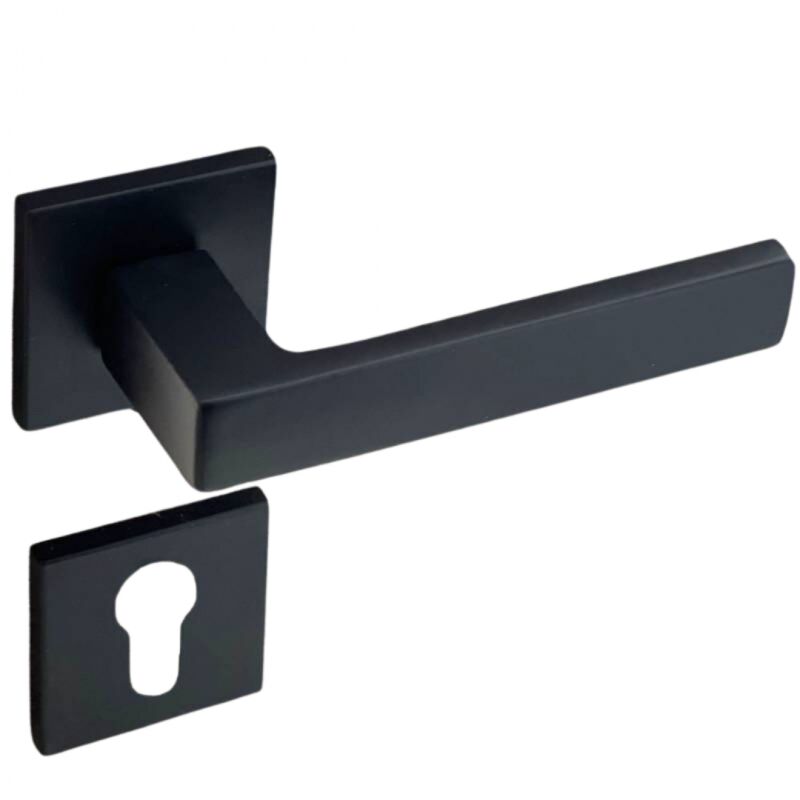 foto del prodotto secury t poign es de porte sur rosace noir mat carr mod le nathaly