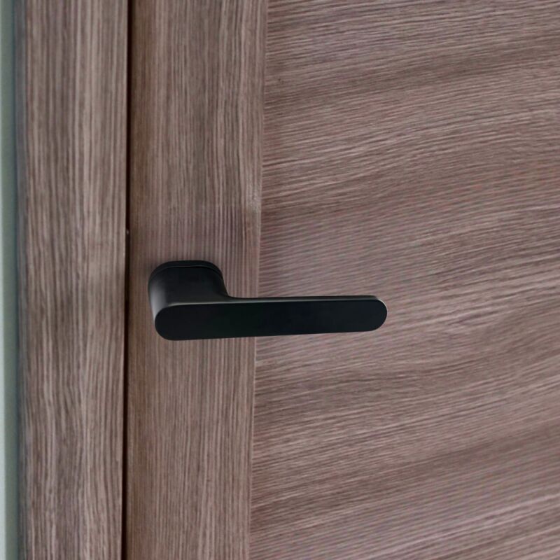 foto del prodotto secury t poign es de porte sur rosace oblongue noir mat mod le marina