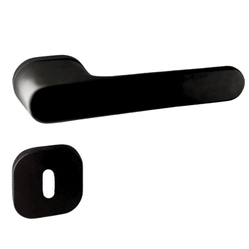 foto del prodotto secury t poign es de porte sur rosace oblongue noir mat mod le marina