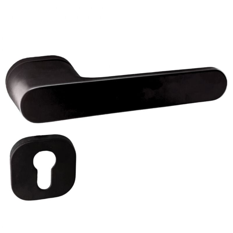 foto del prodotto secury t poign es de porte sur rosace oblongue noir mat mod le marina