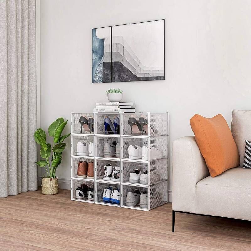 foto del prodotto secury t rangement chaussures boites chaussures grand format blanc et transparent lot de 12