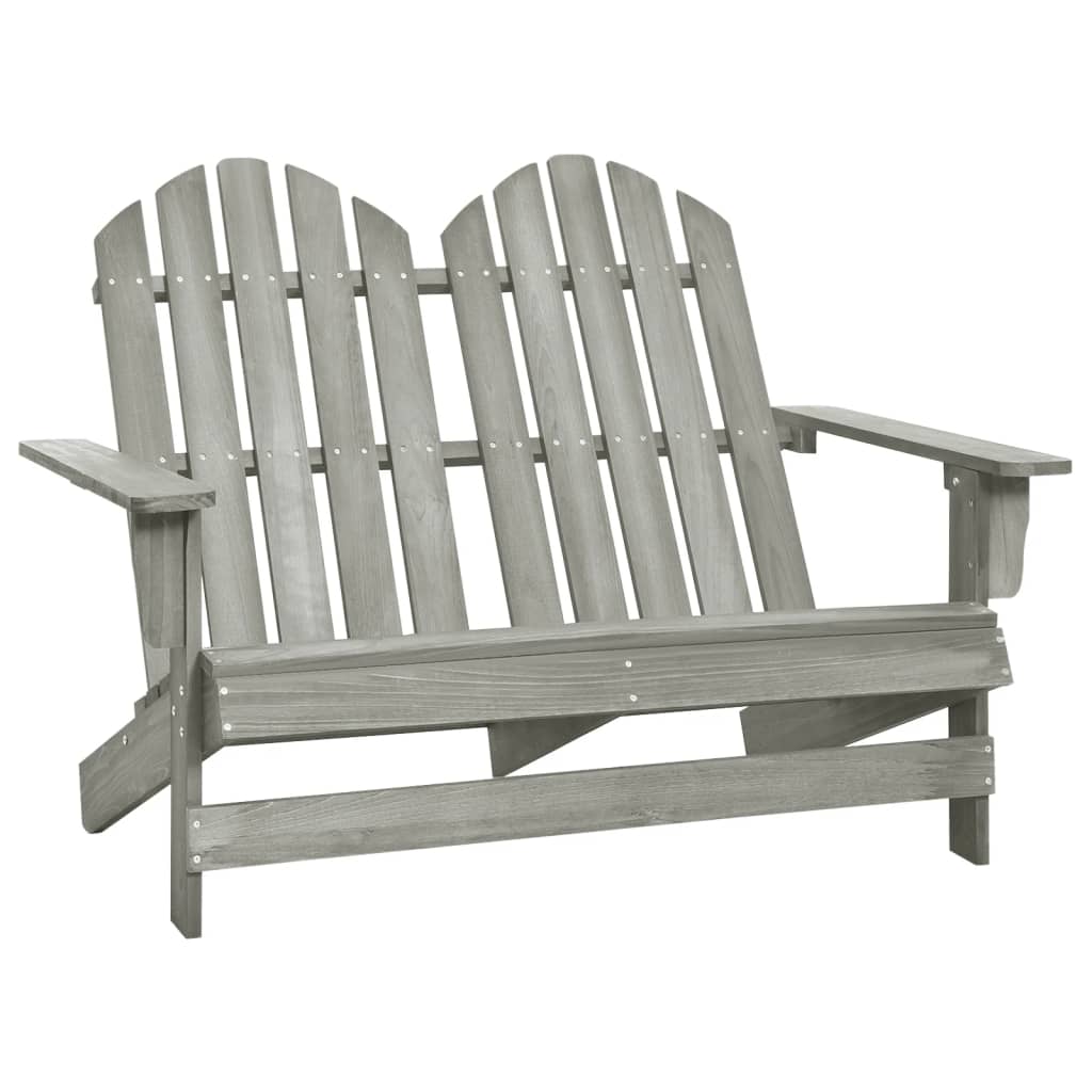 foto del prodotto sedia 2 posti da giardino adirondack in abete massello grigio cod mxl 5567