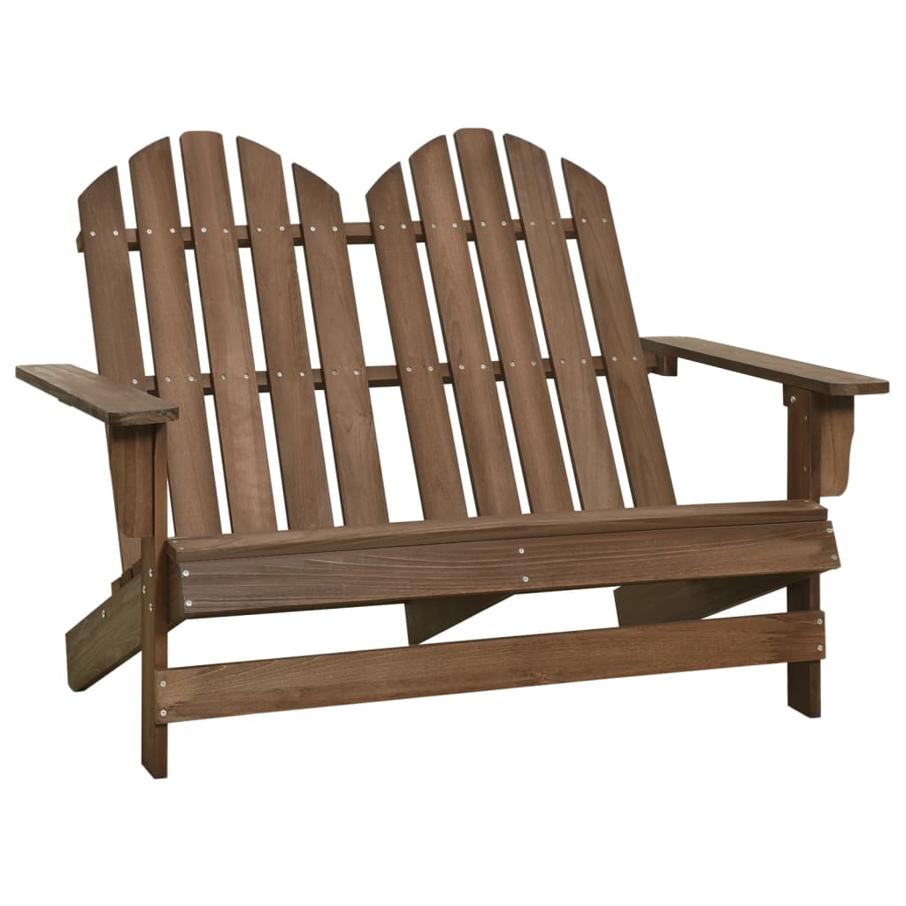 foto del prodotto sedia 2 posti da giardino adirondack in abete massello marrone