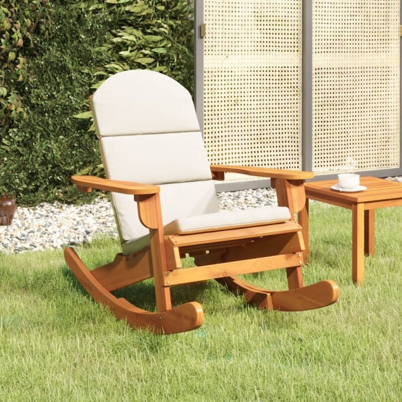 foto del prodotto sedia a dondolo adirondack con cuscini legno massello di acacia vidaxl