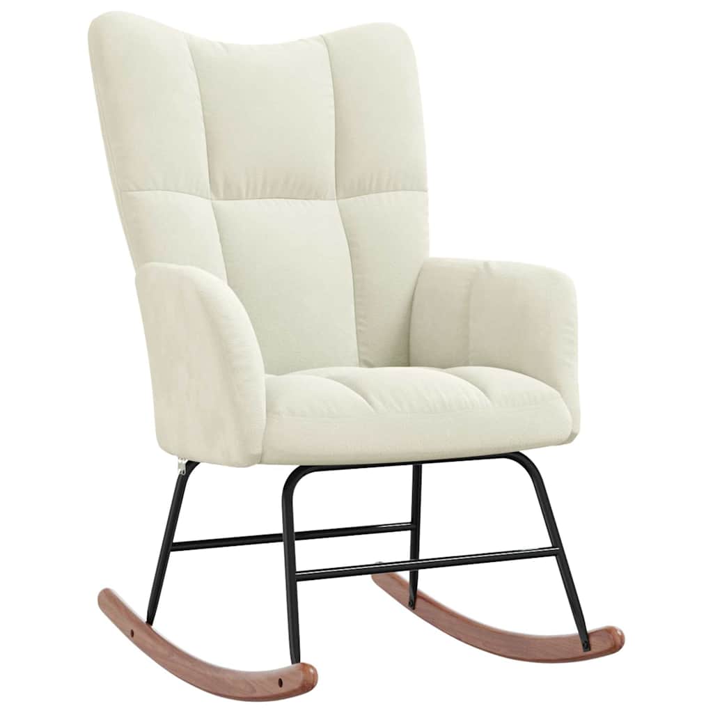 foto del prodotto sedia a dondolo bianco crema in velluto cod mxl 62422