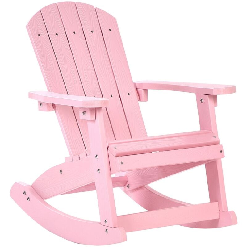 foto del prodotto sedia a dondolo da giardino in plastica rosa chiaro per bambini adirondack