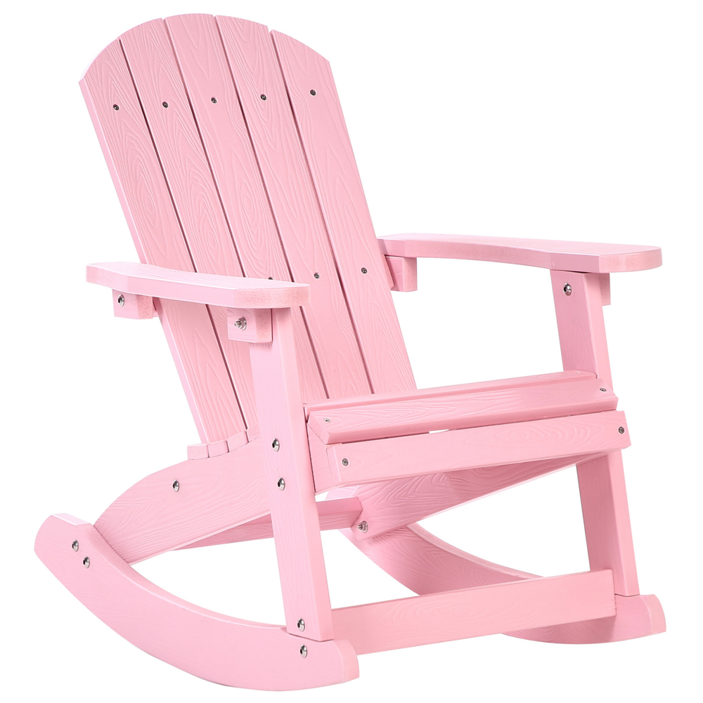 foto del prodotto sedia a dondolo da giardino in plastica rosa chiaro per bambini resistente agli agenti atmosferici in stile moderno