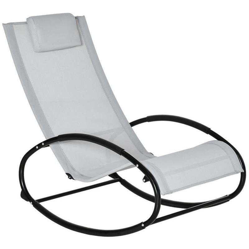 foto del prodotto sedia a dondolo da giardino zero gravity ergonomica con cuscino e tessuto traspirante
