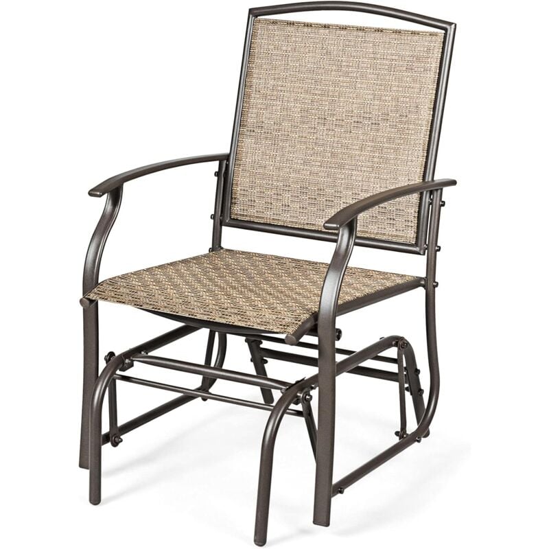 foto del prodotto sedia a dondolo, poltrona da giardino in metallo e tessuto, carico 150 kg, per balcone, patio, terrazza, 58 x 70 x 94 cm 1 goplus