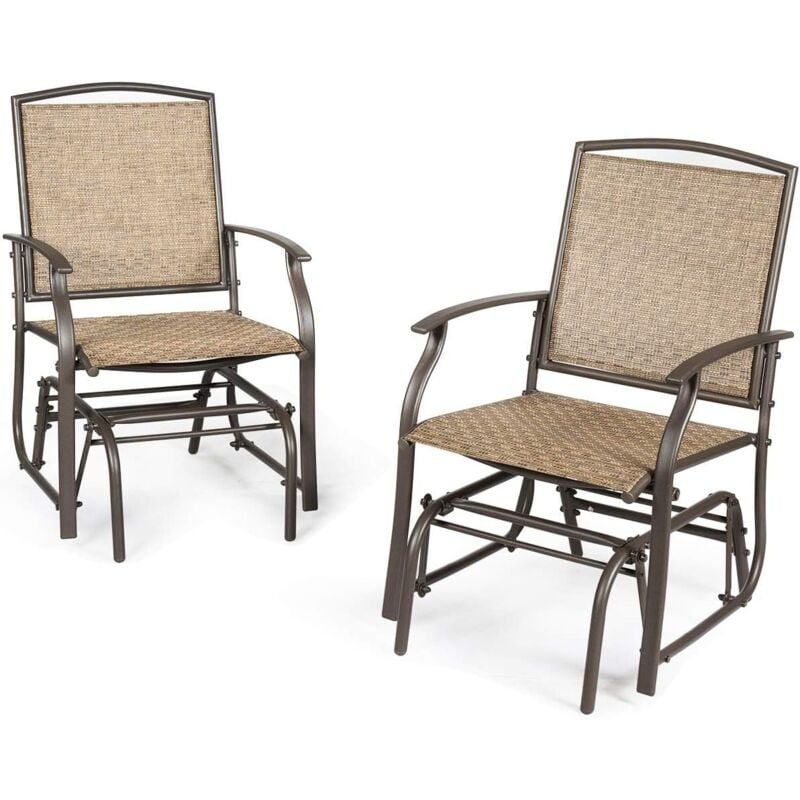 foto del prodotto sedia a dondolo, poltrona da giardino in metallo e tessuto, carico 150 kg, per balcone, patio, terrazza, 58 x 70 x 94 cm 2 goplus