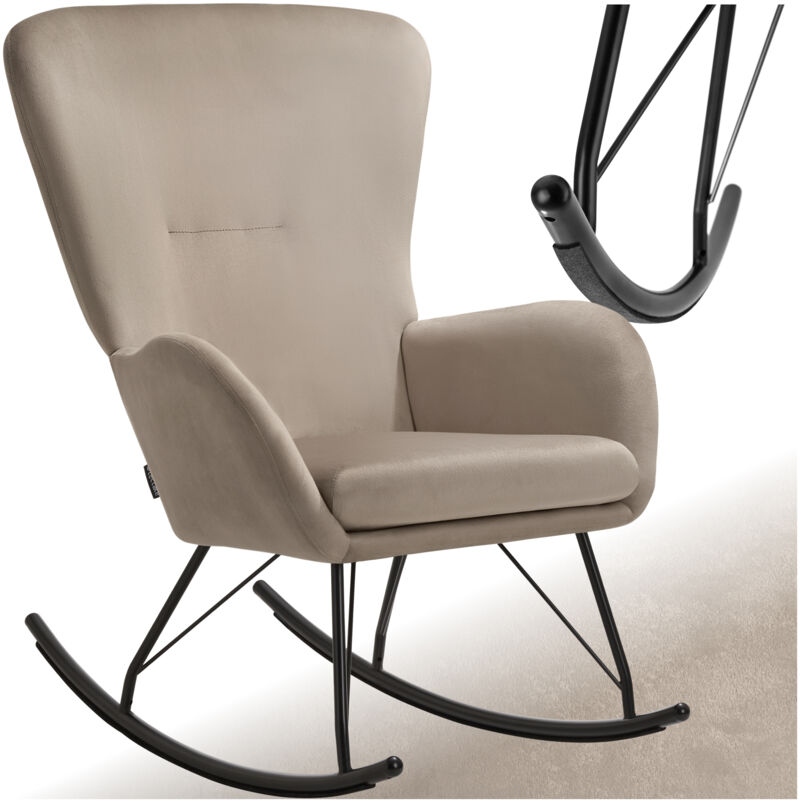foto del prodotto sedia a dondolo swing con pattini in acciaio e spessa imbottitura sedia a dondolo, sedia reclinabile, sedia relax