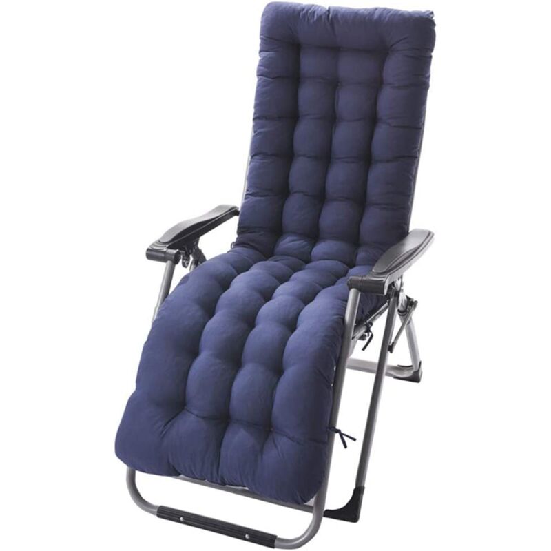 foto del prodotto sedia a sdraio con cuscino zero gravity poltrona reclinabile in acciaio da esterno confezione da 1 pezzo blu