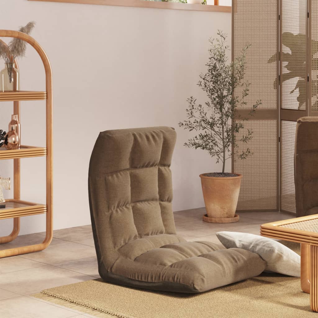 foto del prodotto sedia a sdraio da terra pieghevole grigio talpa in tessuto