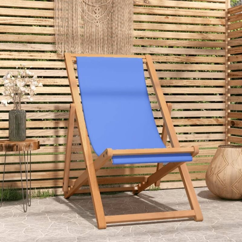 foto del prodotto sedia a sdraio in legno da esterni 56x105x96 cm con telaio vari colori colore blu
