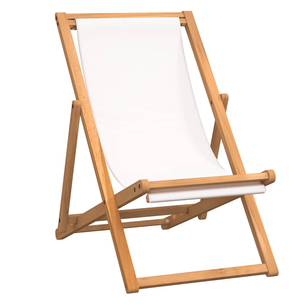 foto del prodotto sedia a sdraio in legno di teak 56x105x96 cm crema cod mxl 13587