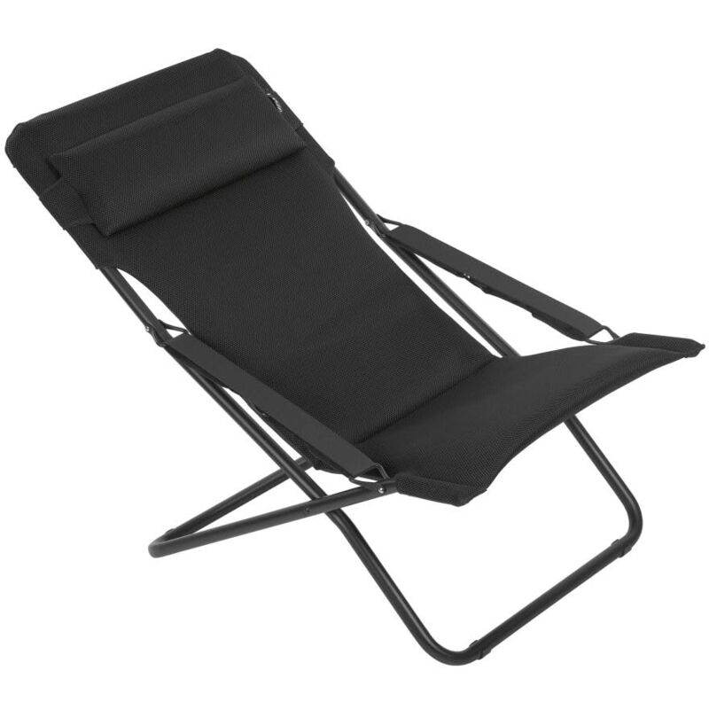 foto del prodotto sedia a sdraio, pieghevole e regolabile, transabed, air comfort, colore acciaio, lfm2853 6135 lafuma mobilier