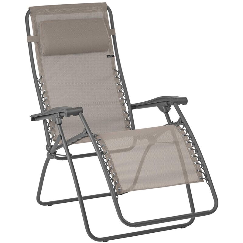 foto del prodotto sedia a sdraio reclinabile relax, pieghevole e regolabile, sistema di sospensione con lacci, rsxa, texplast, colore castagna, lfm2045 9147 lafuma