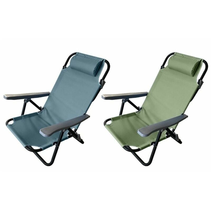 foto del prodotto sedia a sdraio richiudibile con cuscino e 7 posizioni per relax da mare spiaggia giardino piscina colorigenerali celeste